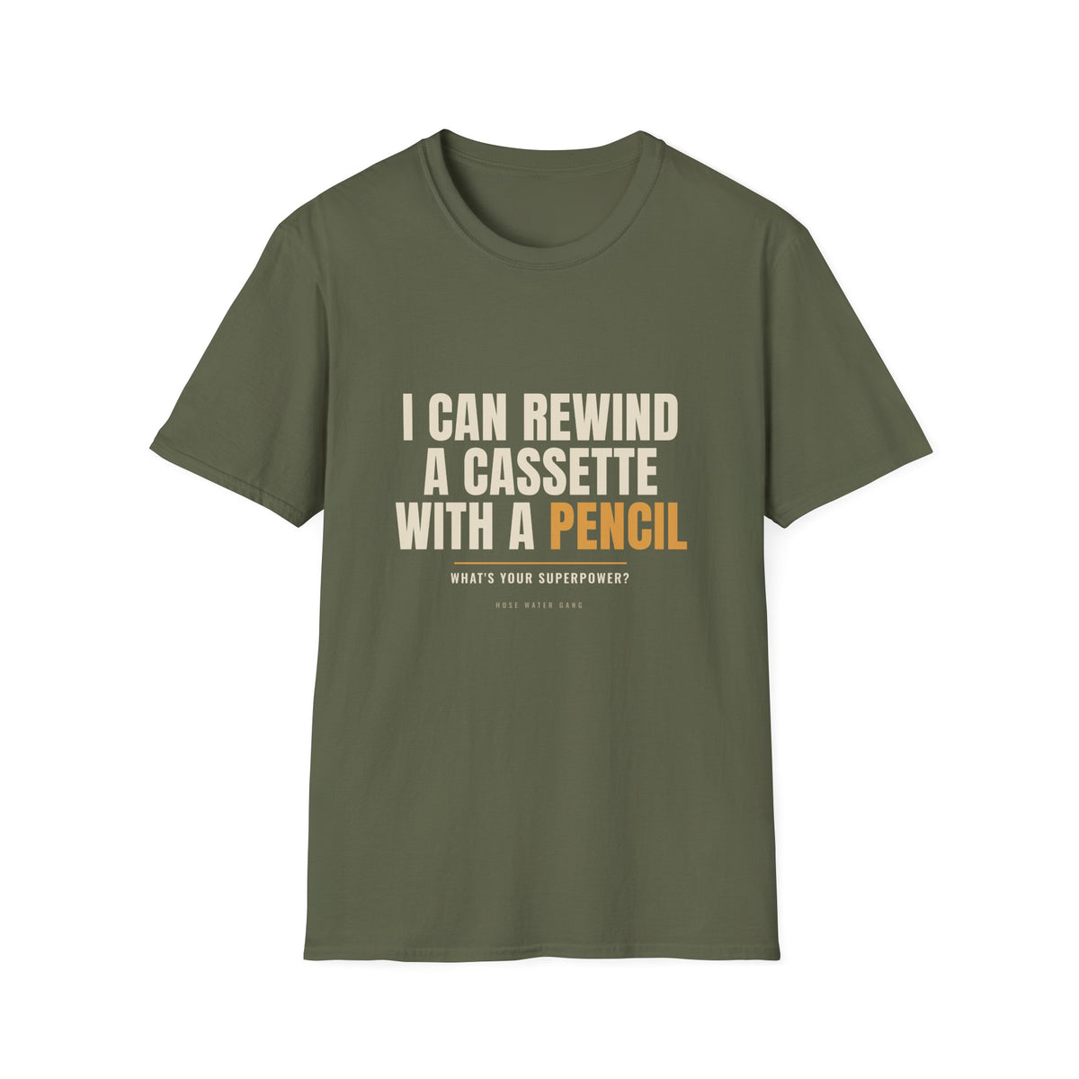 Rewind A Cassette With A Pencil - Funny Gen X Tee